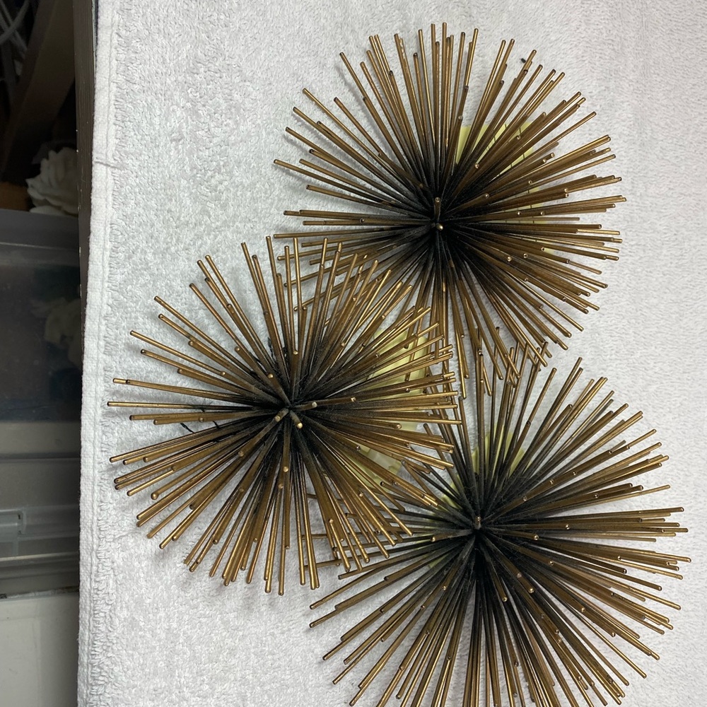 TRIO of 3 STARBURST ART DECO Decor